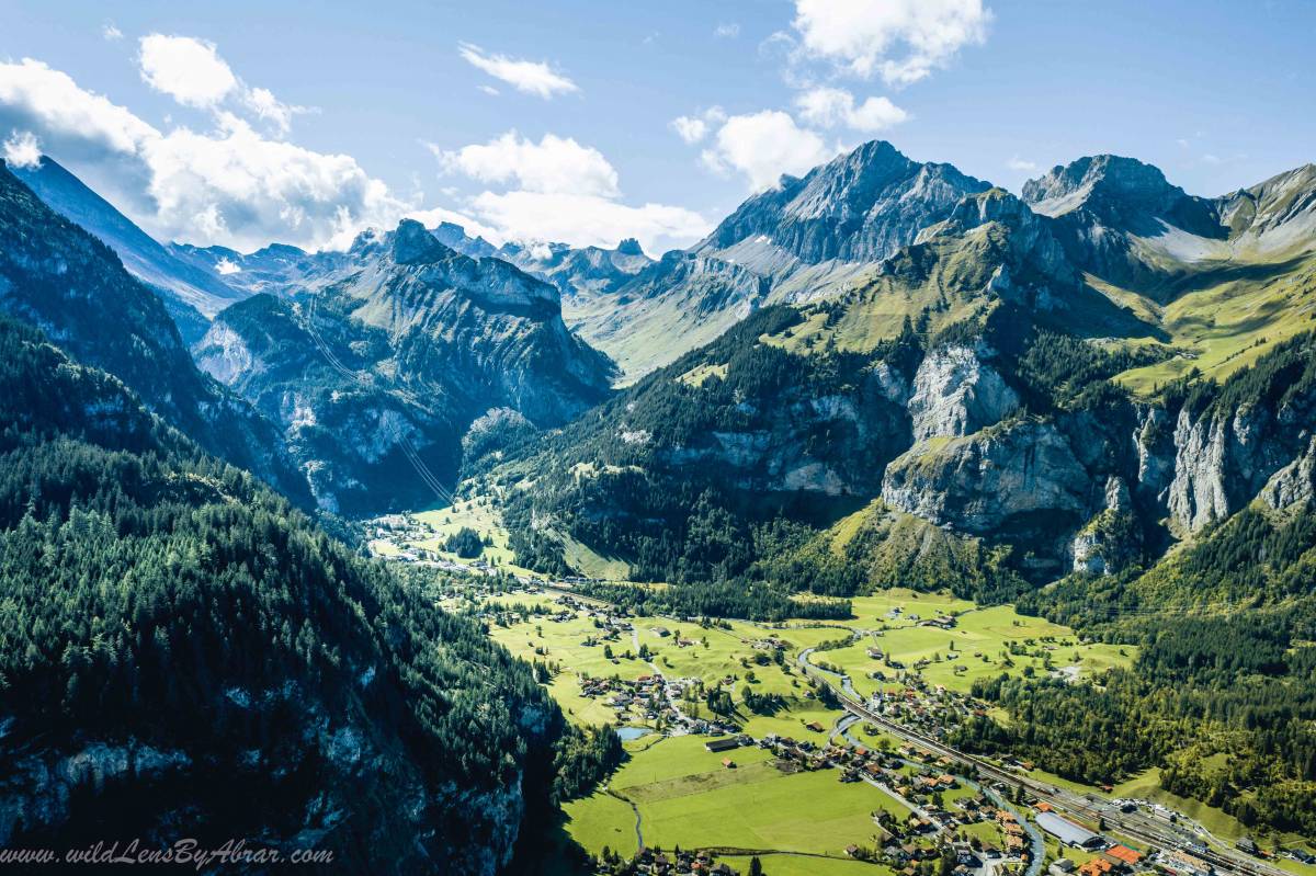 Aerial view of Kandersteg Valley (Taken with Drone)