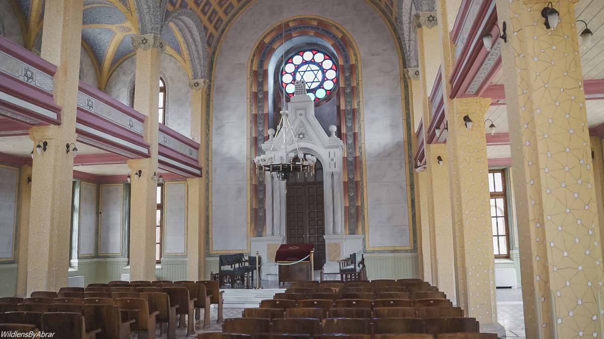 Interior of newly renovated Great Synagogue of Edirne