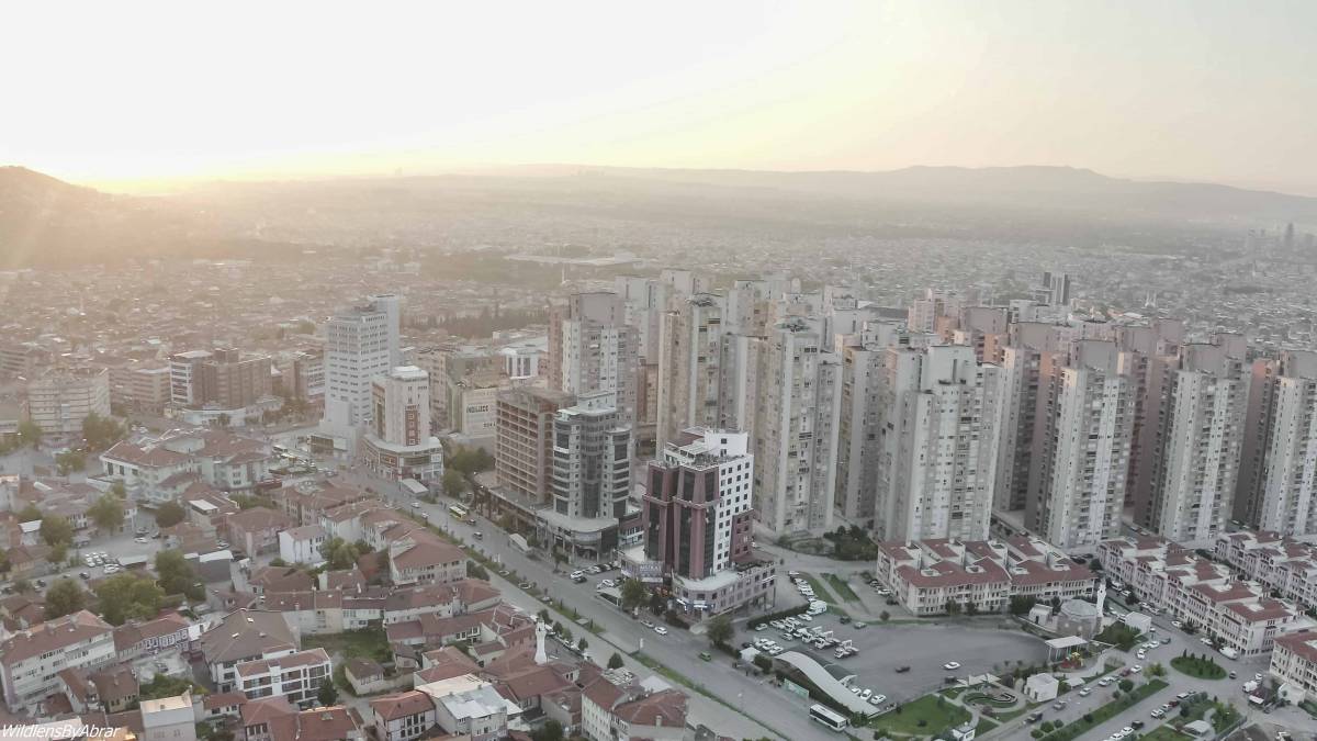 View of the Bursa City from Tophane parkı (Osman Gazi Tomb)