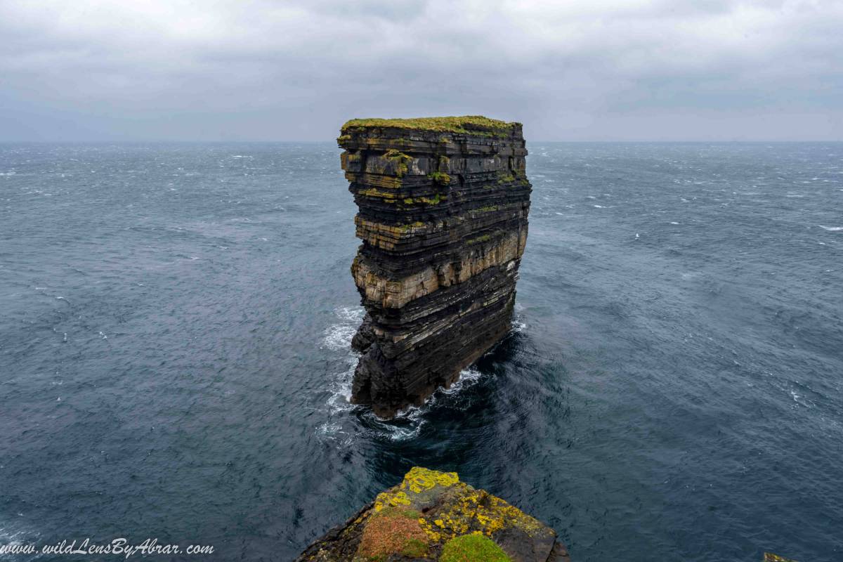 View of the Dun Briste Sea Stack on the Wild Atlantic coast from Downpatrick Head