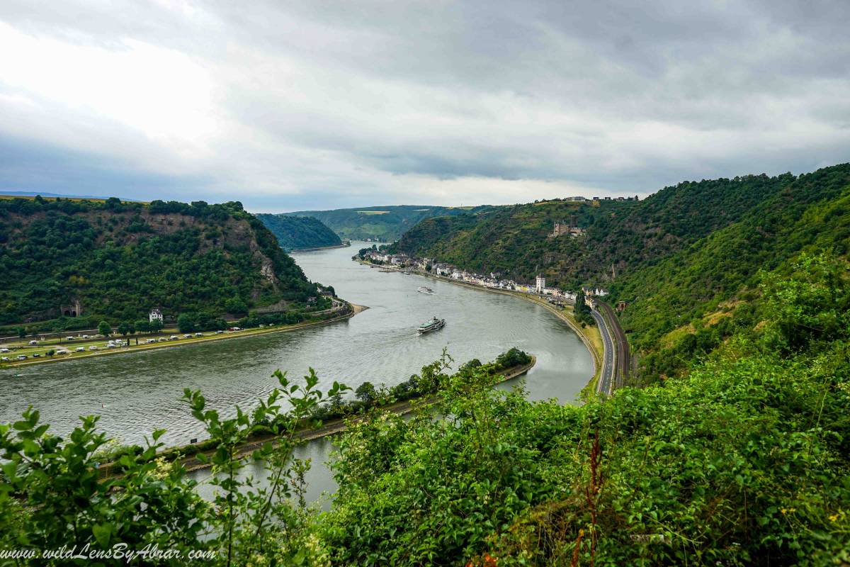 View from Lorelei (Loreley) at Upper Rhein Valley