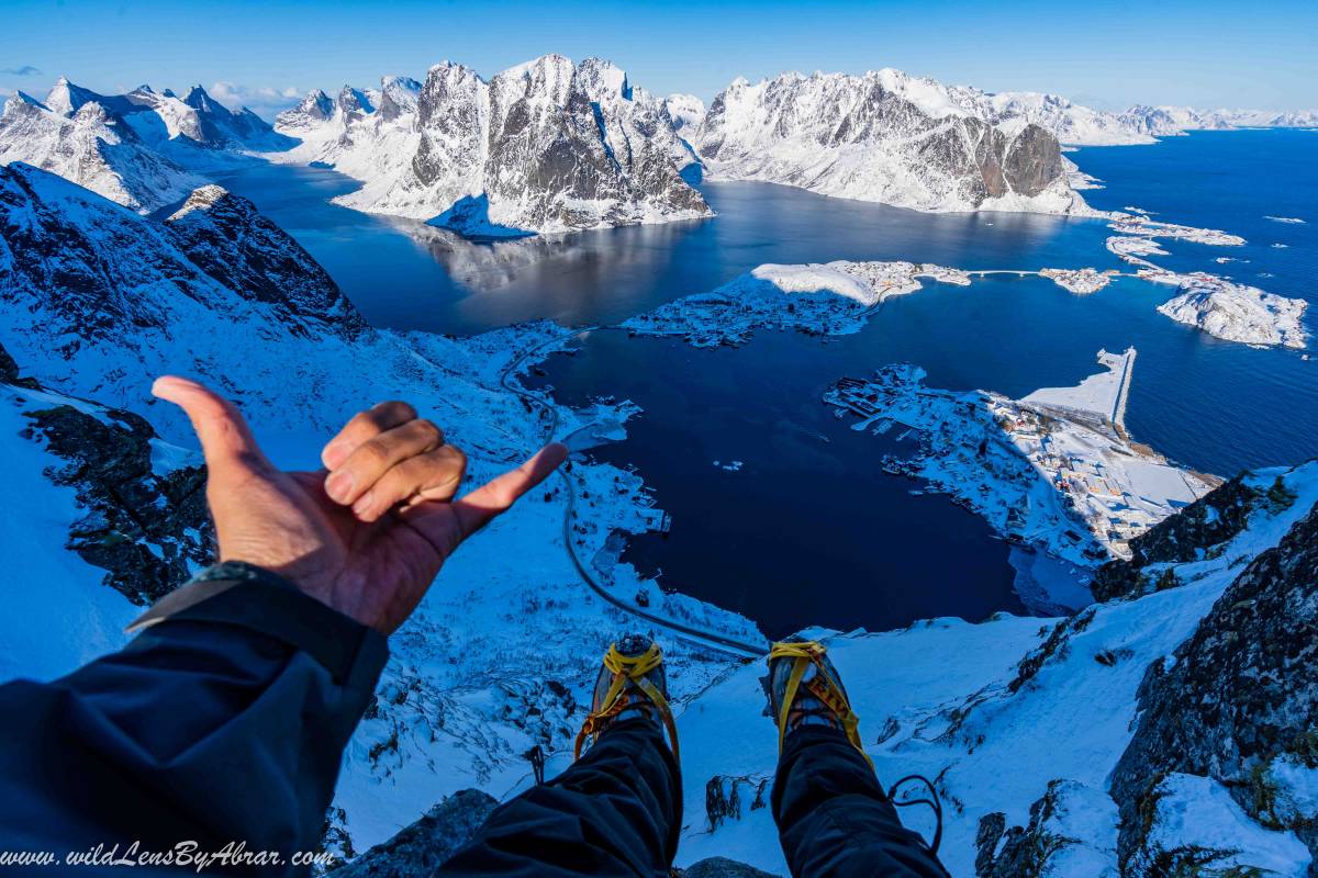 Winter Climb of Reinebringen wasn't the easiest hike but that view was worth the effort.