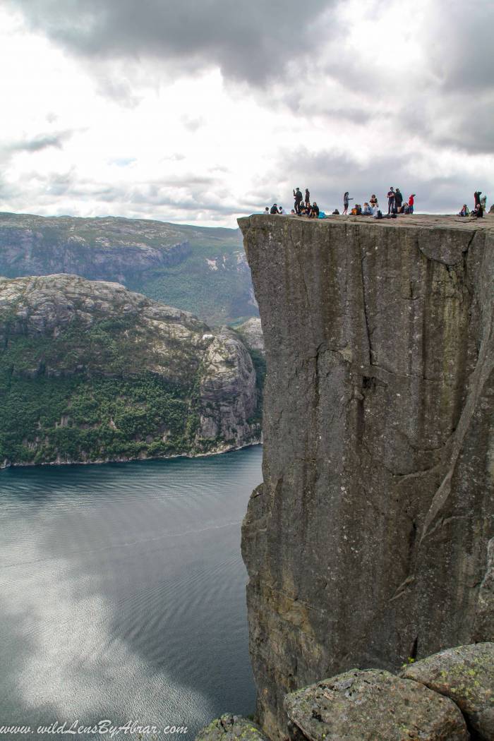 The impressive Pulpit Rock (Preikestolen) rising from Lysefjorden