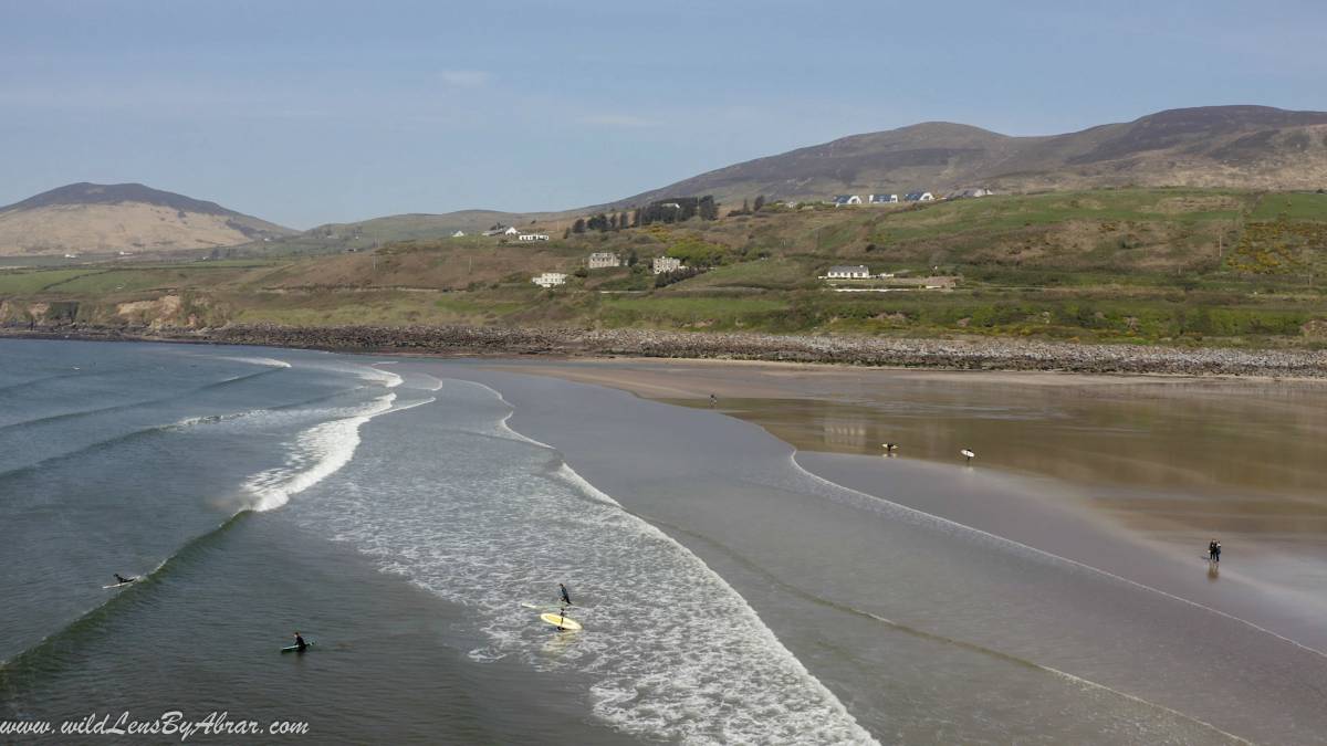 Surfing at Inch Beach