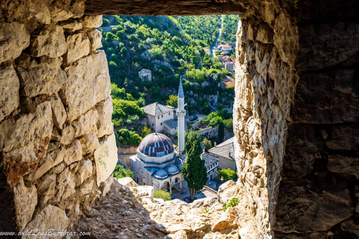 View of Šišman Ibrahim-immersed Mosque from Pocitelj tower