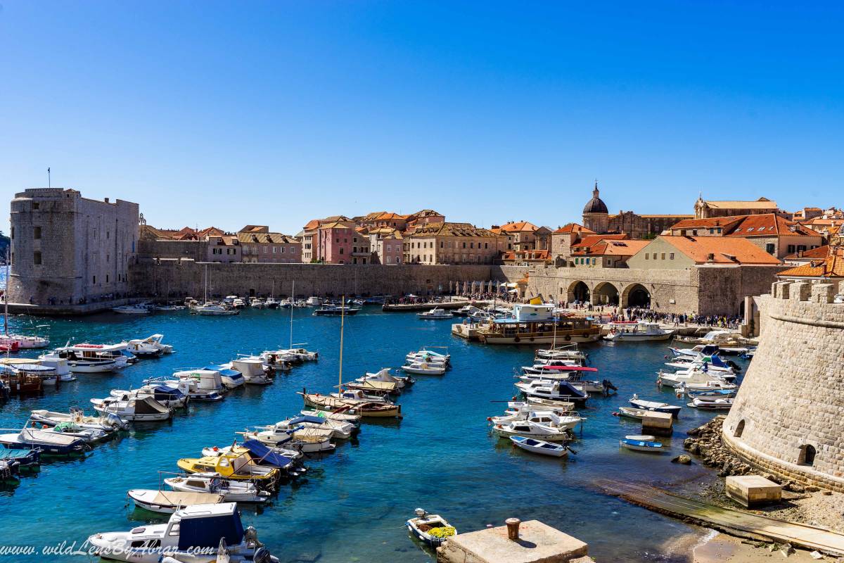 Dubrovnik old port and city walls