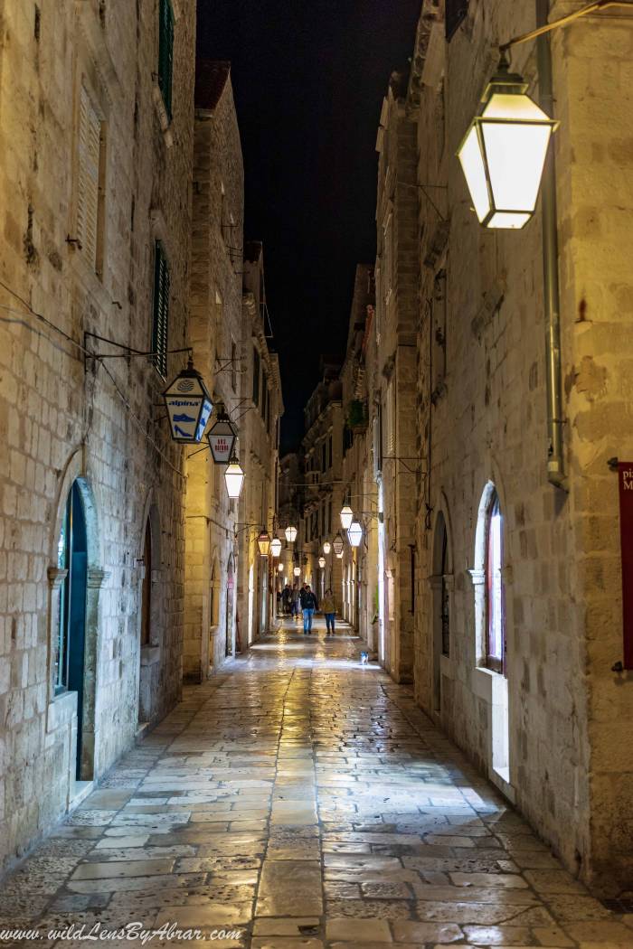 Dubrovnik - The Ul. od Puča at night is even more beautiful