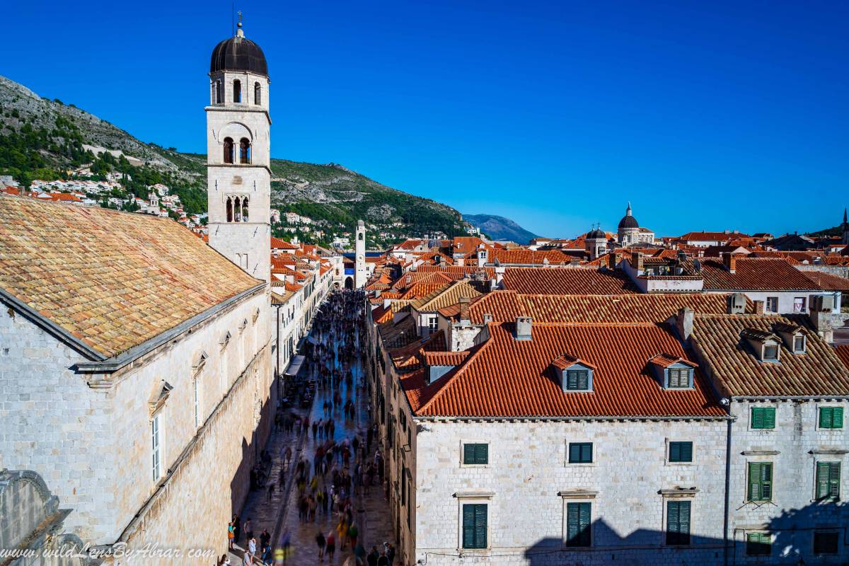 Stradun (Main Street) in Old Town from City Walls