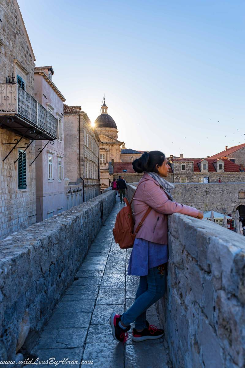 Impressive Dubrovnik Cathedral, Picture Taken from City Walls Next to Old Port