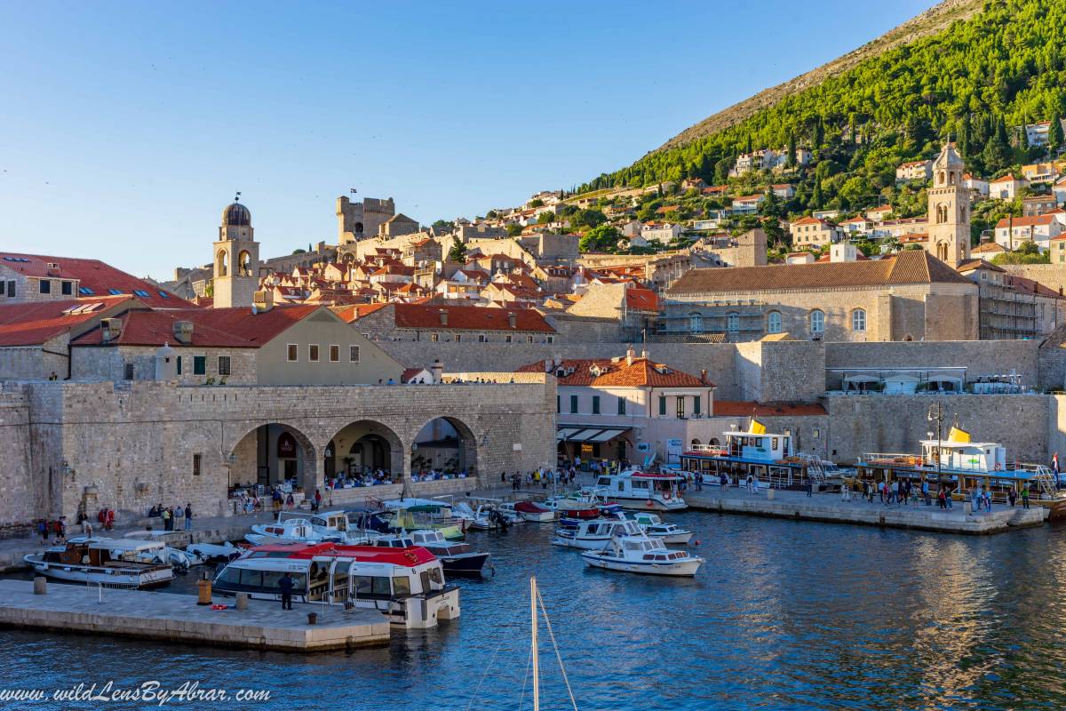 Old Port and in the background Dubrovnik Clock tower, Minceta tower & Dominican Monastery tower