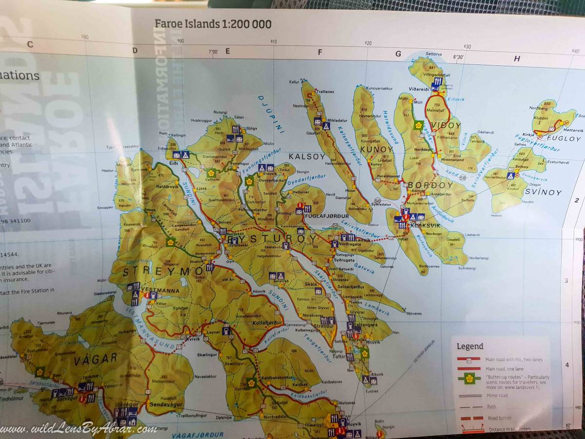 Faroe Islands tourist's map
