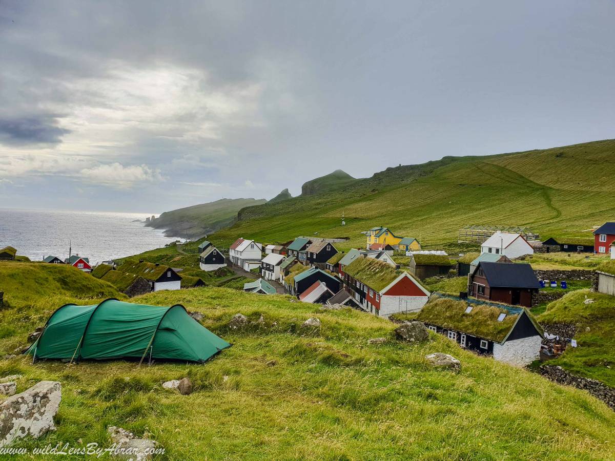 Camping site on Mykines, Faroe Islands
