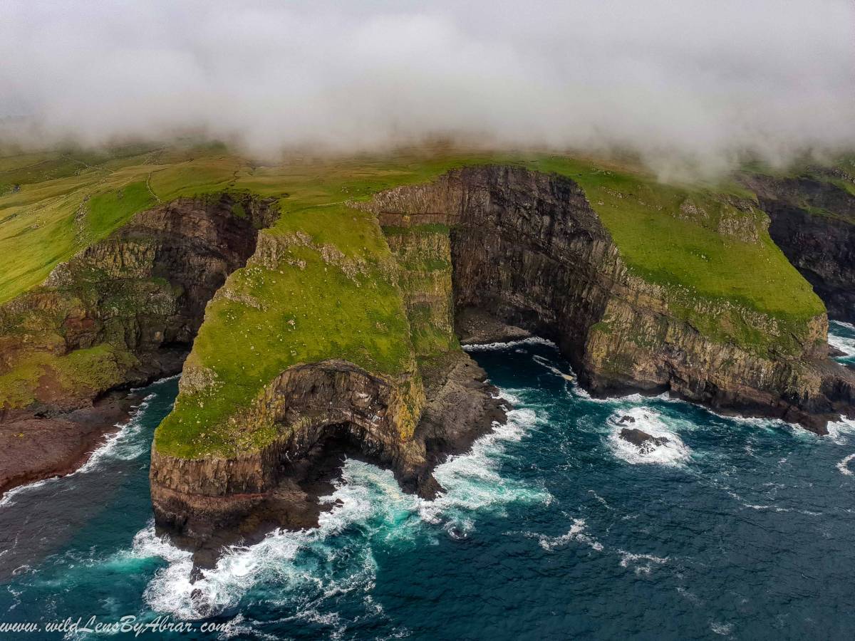 Flying in a helicopter back from Mykine to Vagar was a highlight of our trip in the Faroe islands