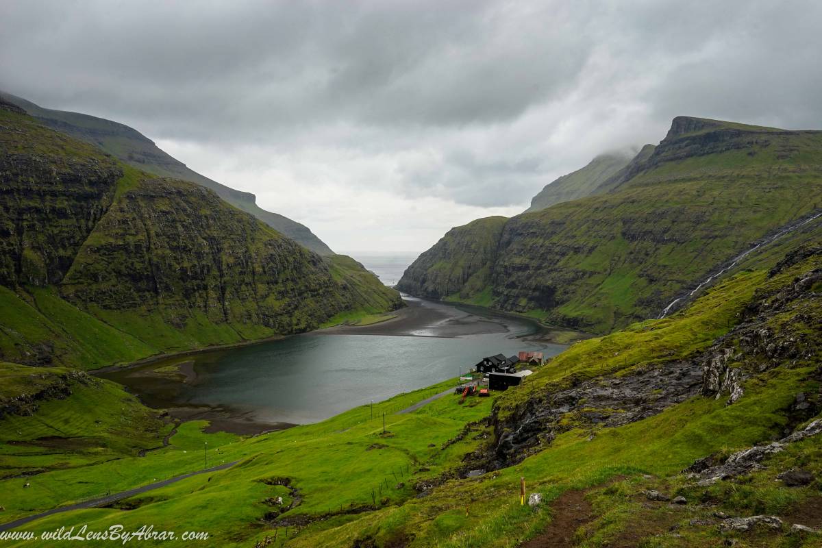 Saksun Lagoon and the waterfall