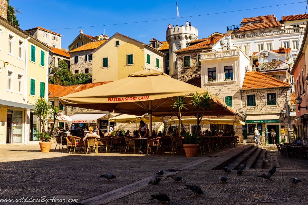 The main square of Herceg Novi and Clock Tower