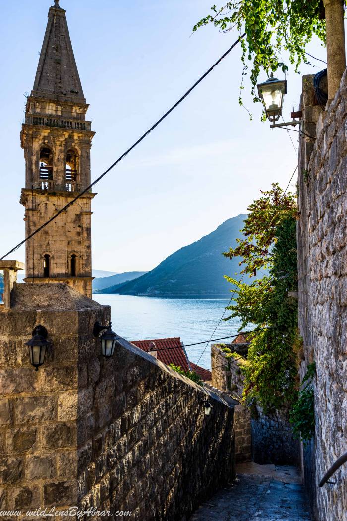 Narrow winding streets of Perast