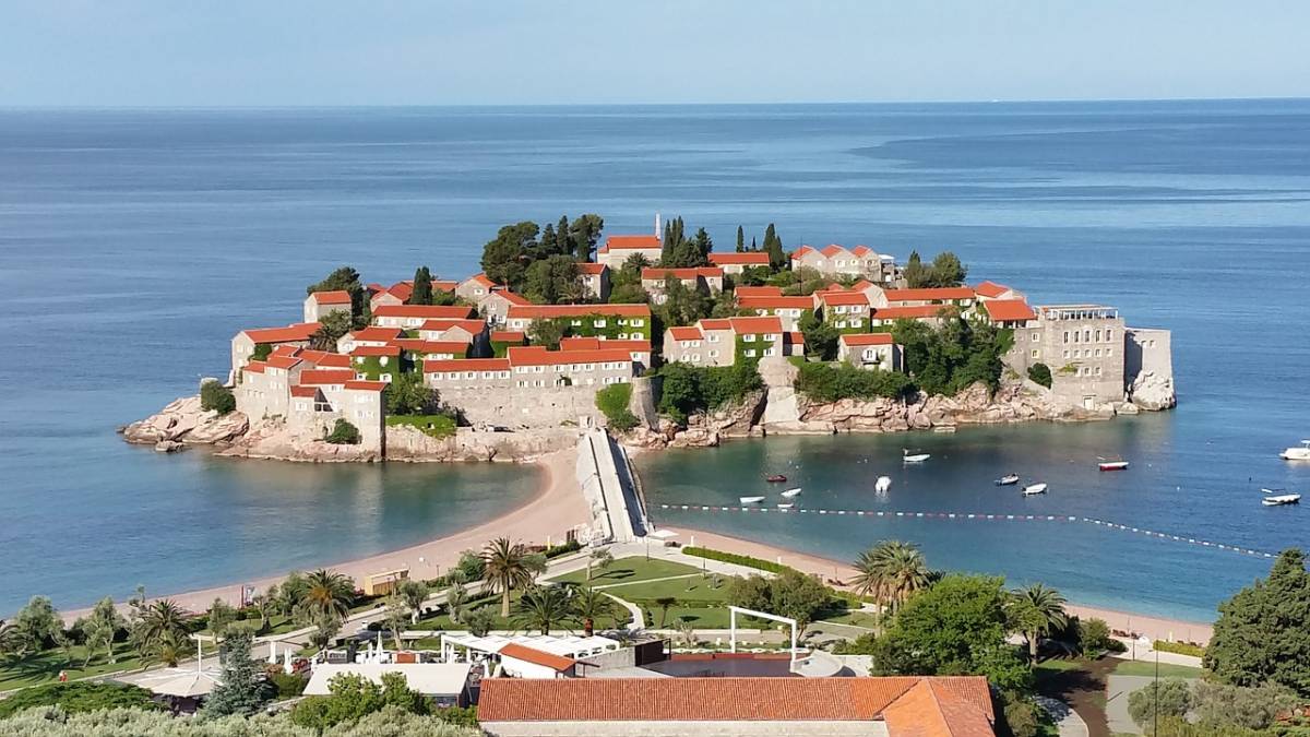 The privately-owned island turned resort of Sveti Stefan