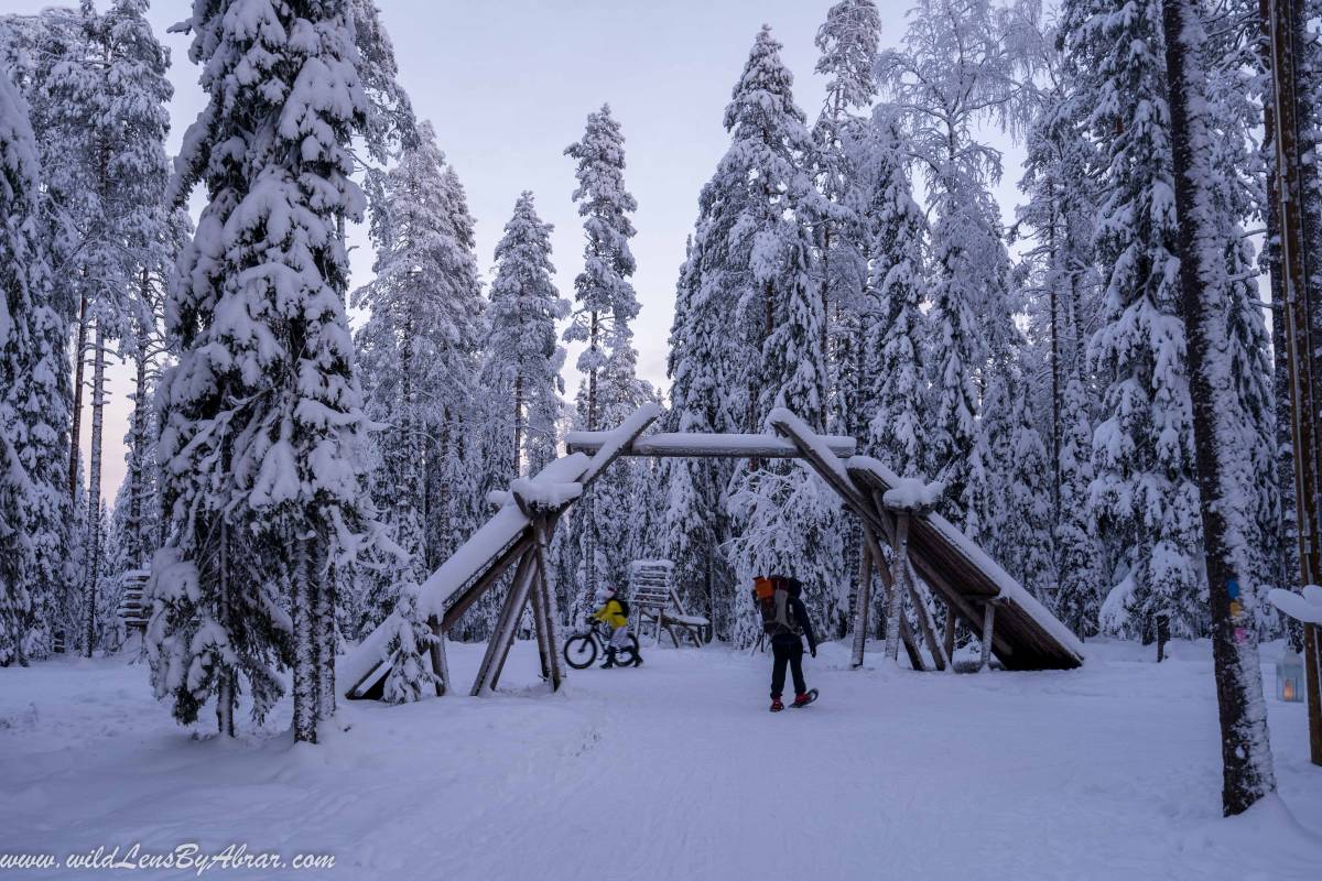Start of the trek from the Parking Lot of Syöte National Park