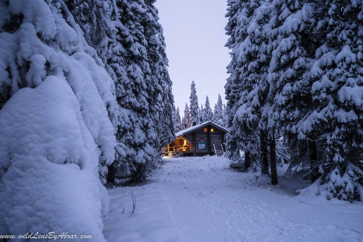 The First sight of the stunning Ahmatupa Wilderness Hut
