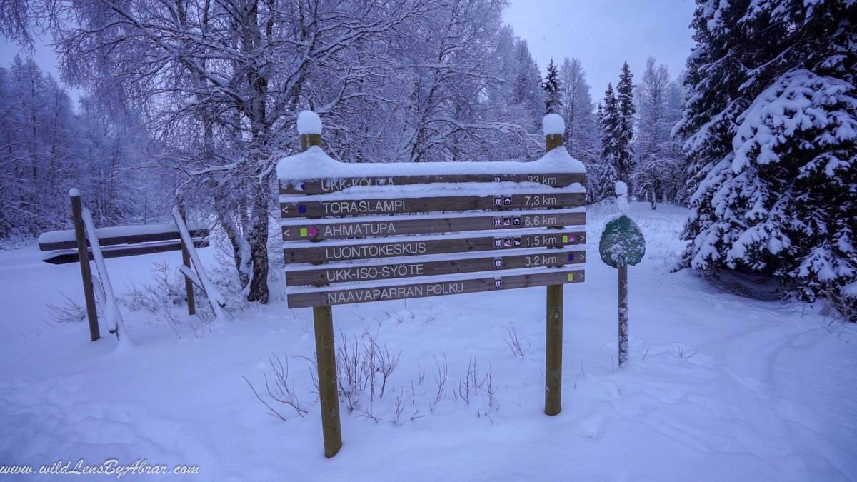 The paths are marked all along but might be difficult to see the signs hidden under frozen snow