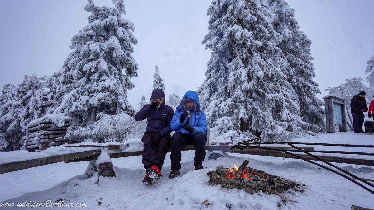 Riisitunturi Wilderness Hut has an outdoor fire place