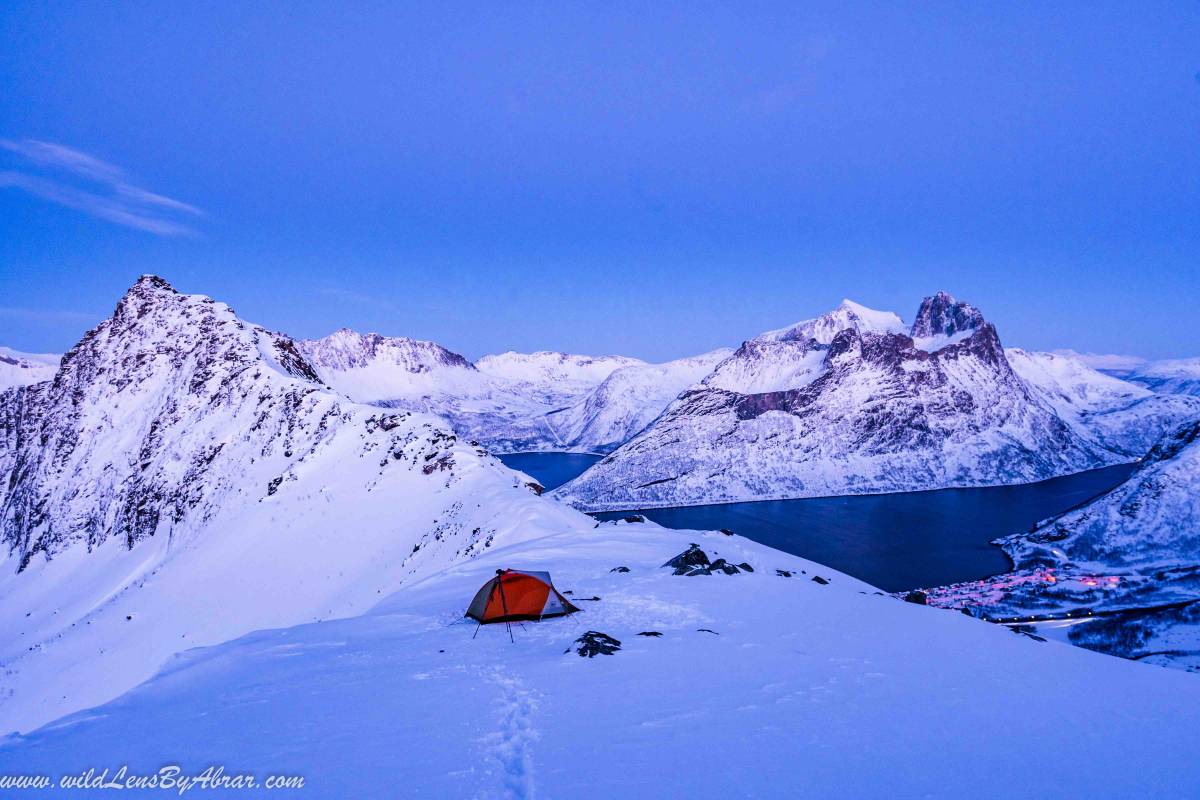 Perfect Winter Camping Spot on Hesten Mountain