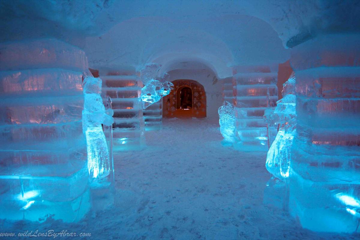 Inside the Sorrisniva Ice Hotel