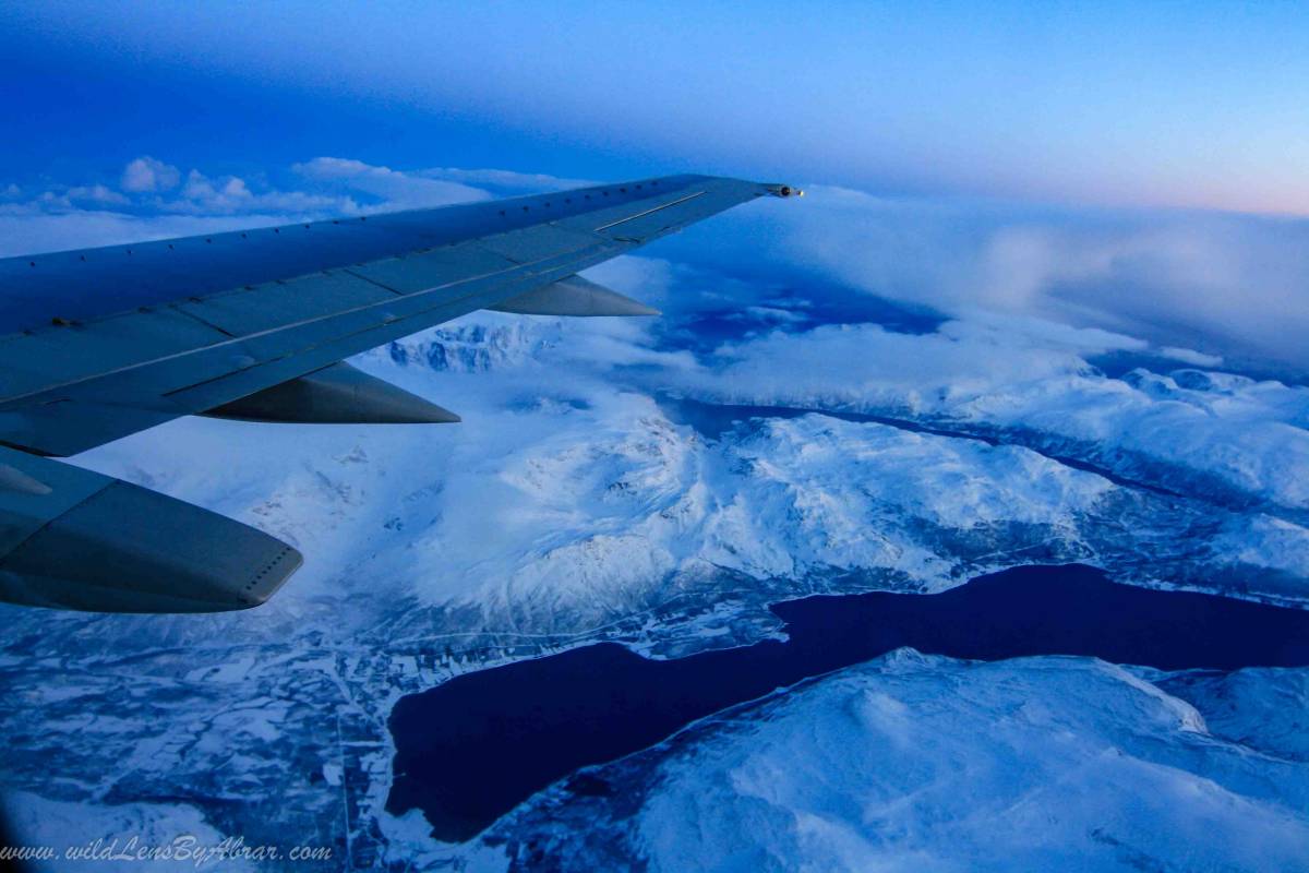 Polar Landscape From the Flight between Tromso and Alta