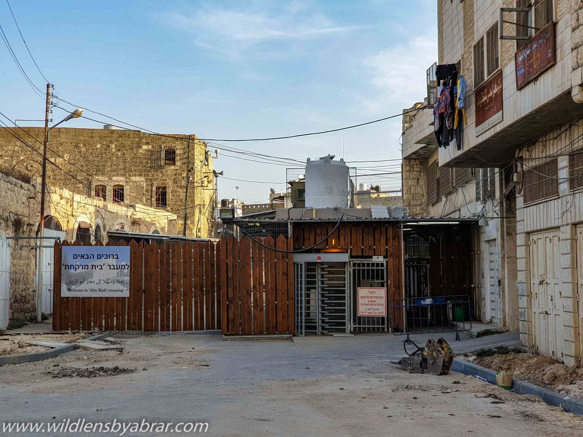 Security checkpoints separating Arab Neighbourhoods from Cave of Patriarchs compound