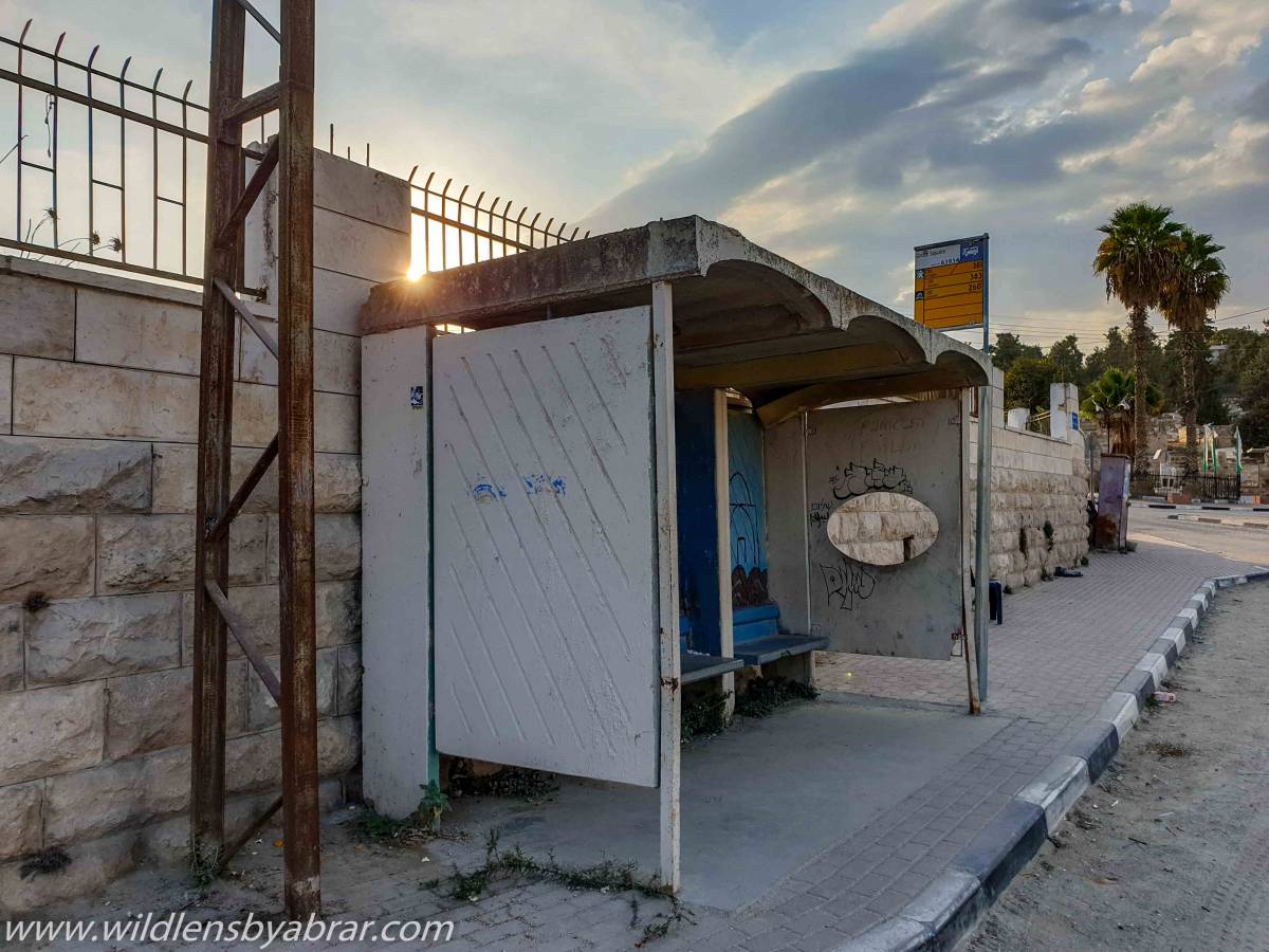 Bus Stop in Jewish Area to get back to Jerusalem