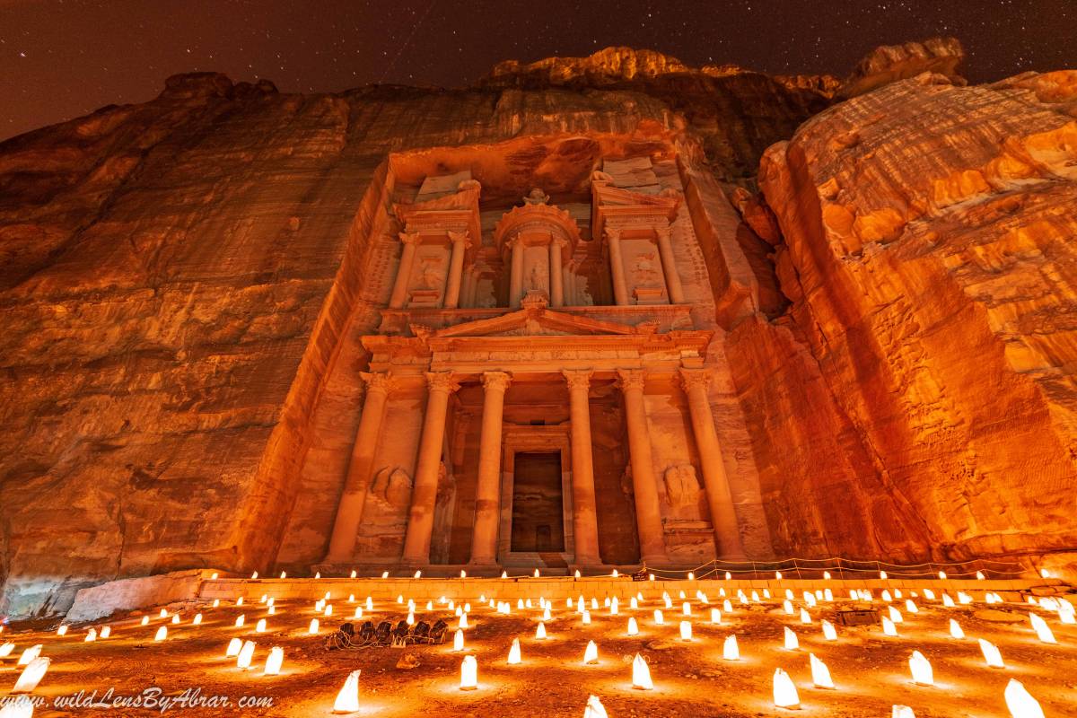 Petra by Night - The incredible view of Treasury