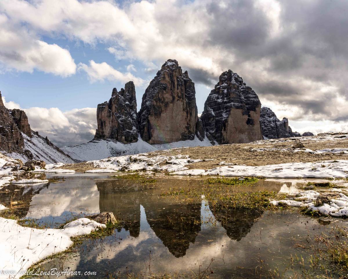 Tre Cime di Lavaredo reflection after the rain