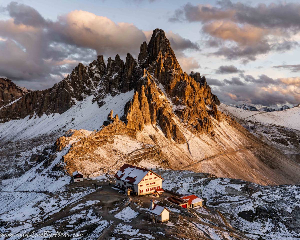 Rifugio Antonio Locatelli at Sunset