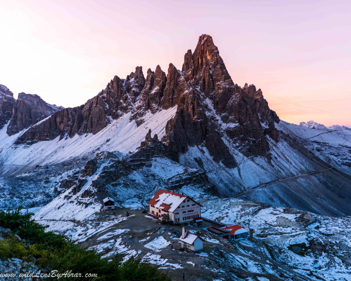 Rifugio Antonio Locatelli at Sunrise