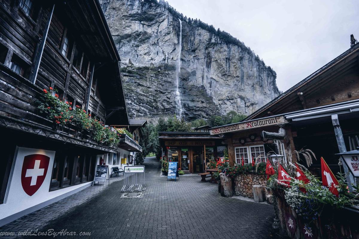 Staubbach Waterfall seen from Camping Jungfrau