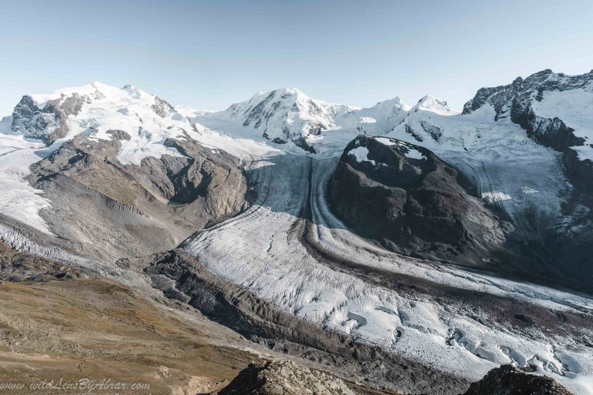 Glaciers are seen from Gornergrat