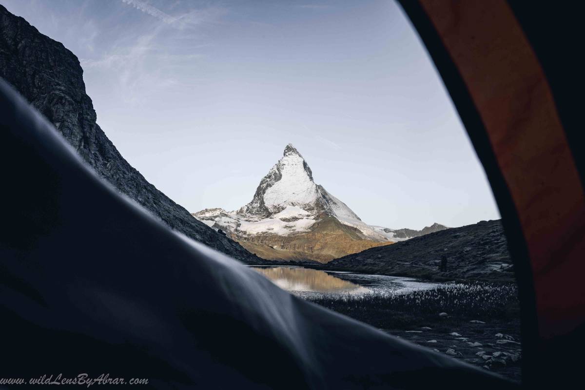 Wild Camping at Riffelsee to see Sunrise on Matterhorn